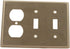 Leviton 84021-40 Standard Size, 302 Stainless Steel, 3-Gang 2-Toggle 1-Duplex Wallplate