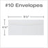 Quality Park #10 Envelopes, Letter Size White Mailing Envelopes, 500/Box, 4-1/8x9-1/2 Inch, Gummed Closure