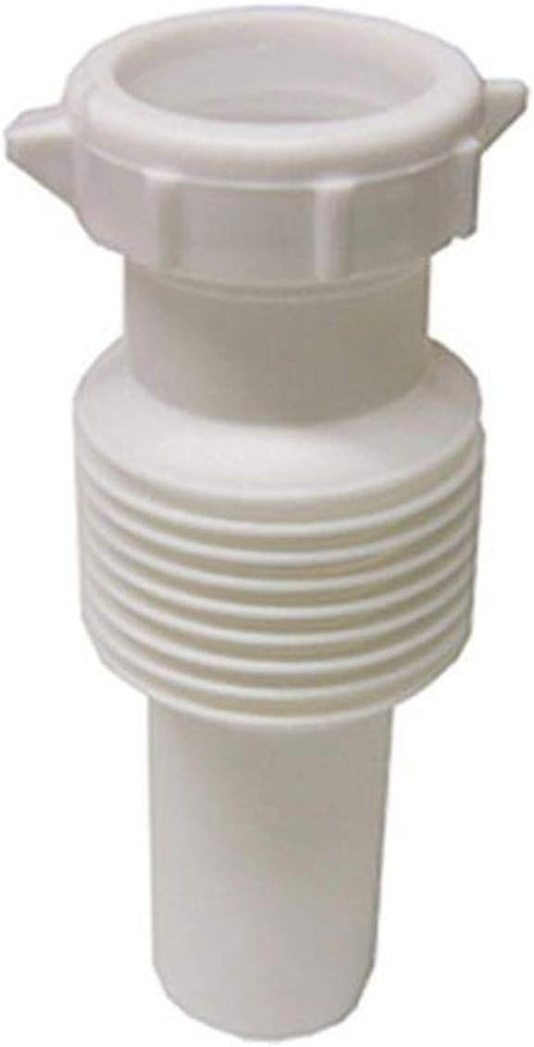 LASCO 03-4319 White Plastic Tubular 1-1/2-Inch Flexible Slip Joint Extension