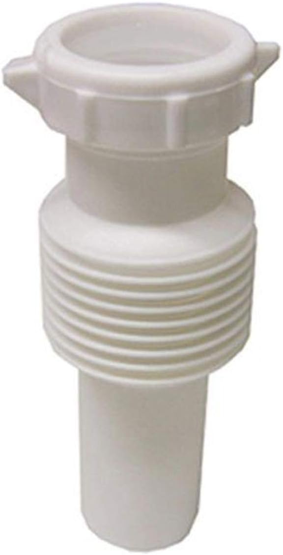 LASCO 03-4319 White Plastic Tubular 1-1/2-Inch Flexible Slip Joint Extension