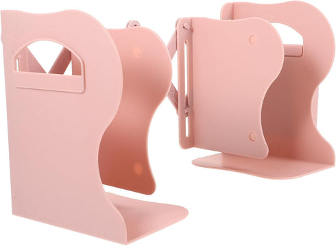 Zerodeko Silicone Bookend Desk Organizer Small Pink Multi-Grid Practical Book Holder Adjustable