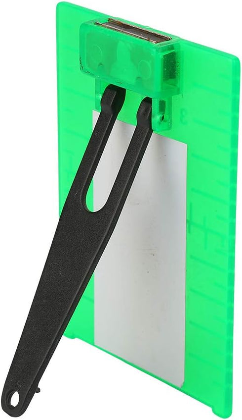 Laser Level Target Plate, Double Scale Cross Line Laser Level Meter with Foldable Magnetic Floor Target Card (Green)