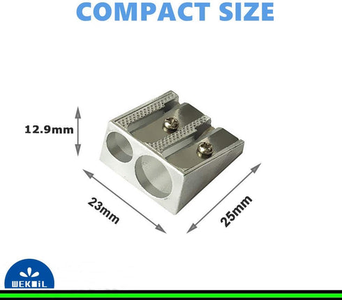 Manual Twin Metal Pencil Sharpeners - Pack of 4 Double Holes for Colored Graphite Pencils
