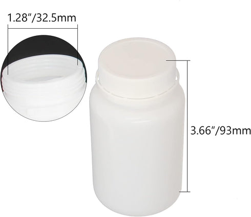 Othmro PE Plastic Lab Chemical Reagent Bottles 10pcs, 150ml/5.07oz Wide Mouth Round Sample Liquid Storage Container