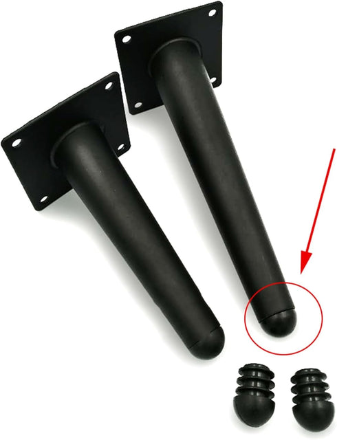 HZEPDVT 4 Pieces(10cm) Matte Black Straight Cone Bedside Table heightened Foot pad Sofa Foot Coffee Table Foot Bathroom