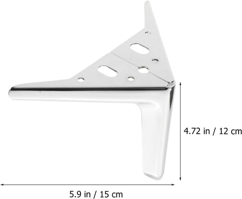 4pcs NUOBESTY Metal Furniture Support Legs Sofa Cabinet Dresser Steel Legs Silver Finish Bedside Table Replacement Feet