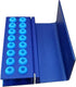 3Pcs Lab Bur Holder Block, Aluminum Autoclavable Box with 16 Holes and Silicone Cover, Blue