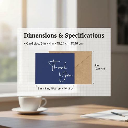 XXINMOH 100 Pack Set 4x6 inch Set Thank You Cards With Envelopes Bulk & Stickers - Blank Thank You Notes Bulk Box