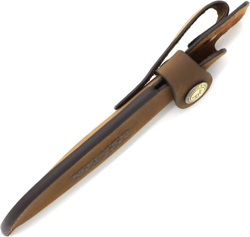 TOURBON Brown Leather Fixed Blade Knife Sheath with Snap Closure