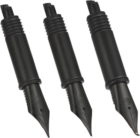 Set of 3 Hongdian Fountain Pen Black Nibs - Fine, Extra Fine and Bent Nib for Black Forest 1850, 1851, 1861, M2, M1,