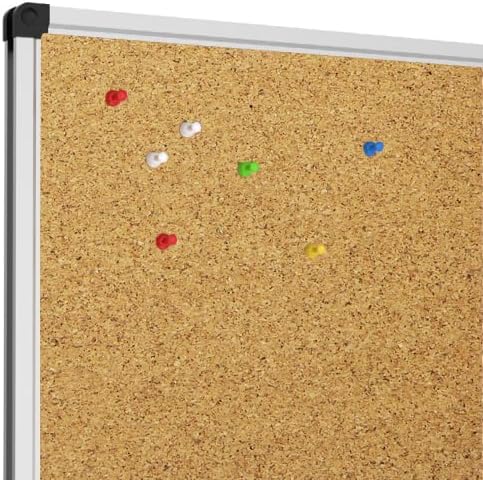 XBoard 36 x 24 Cork Bulletin Board, Notice Board with Aluminum Frame and Push Pins for Display