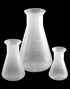 QWORK Erlenmeyer Flask, 3 Pack Clear Plastic Conical Flask for Educational Lab, 50ml+100ml+500ml Capacity