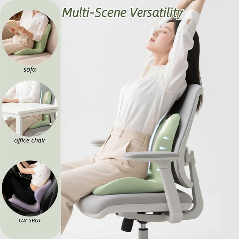 GPPYMX Seat Cushion Lumbar Support Pillow for Office Chair, Memory Foam L-Shaped Seat & Backrest Cushion for Long