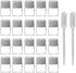 Enslz 50 Pcs Oil Bottles for Essential Oils 1 ml Transparent Glass Vials with Orifice Reducers, White Caps, 2 pcs