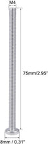 uxcell M4x75mm Machine Screws, Pan Phillips Cross Head Screw, 304 Stainless Steel Fasteners, 10Pcs