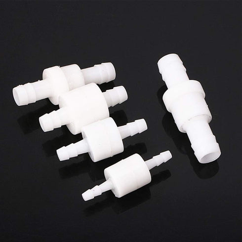 Quickun 3/8" Barb Hose One Way Inline Check Valve, Non Return Ozone Resistance PVDF Plastic, 2 Pcs