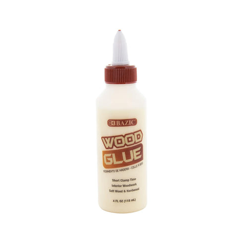 BAZIC 4 Oz. Wood Glue (118 mL), Natural Color Super Strong Bond Adhesive for Home Improvement & Woodwork - 1-Pack