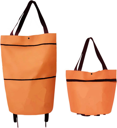 2 in 1 Foldable Shopping Cart, 2023 New Bag Carts with Wheels,