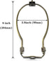 8-Inch [2set Antique Lamp Shade Harp Holder Fitter with Oriental Happiness Symbol Lamp Finial and Saddle Base for Table