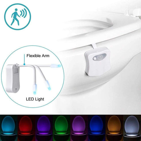 UYEXM 8 Toilet Light Motion Activated Sensor, Toilet LED Night Light, Colors Changing, Toilet Bowl Glow Night Light