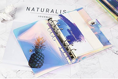 Index Tabs for A5/A6 6-Holes Cover Round Ring View Binder File Folder Loose Leaf Sheet Protectors Binder Cover Protector (Laser Cover, A5/21cm*15cm/8.5 Inch) by Zelten
