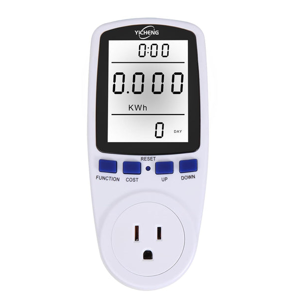 YICHENG Electrical Usage Monitor, Watt Meter, Power Meter with Overload Protection, 7 Modes Display (White)