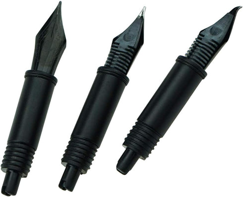 Set of 3 Hongdian Fountain Pen Black Nibs - Fine, Extra Fine and Bent Nib for Black Forest 1850, 1851, 1861, M2, M1,