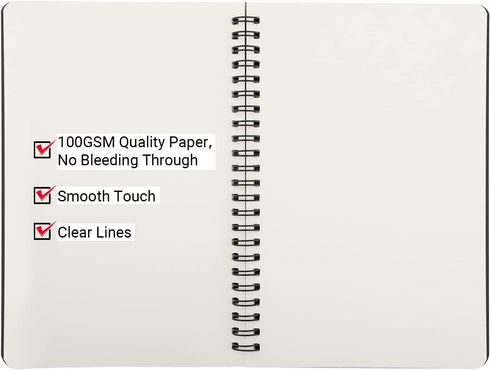 EUSOAR A5 Spiral Notebook Journal, 3 Pack, 5.5"x8.3", Blank Kraft Sketch Notebooks, 120 Pages, College Planner
