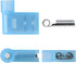 XHF 100 Pcs Blue Flag Shaped Right Angle Spade Connectors, 16-14 AWG Nylon Fully Insulated Quick Crimp Terminals