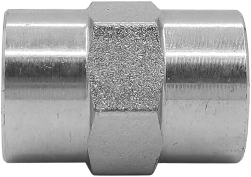 (4-PACK) 5000-02-02 Hydraulic Hose Adapter Fitting 1/8" Female (1/8-27 NPTF) × 1/8" Female SAE Straight Pipe Joints