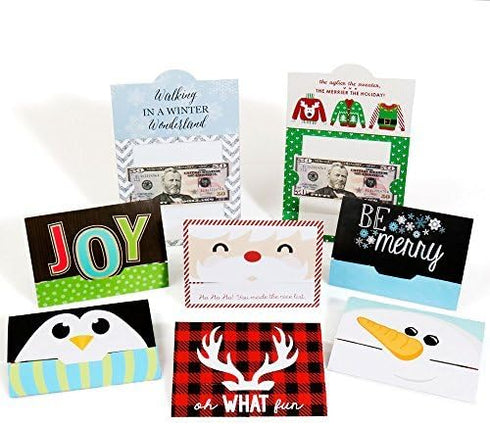 Big Dot of Happiness Assorted Holiday Cards for Cash Gifting, Christmas Money