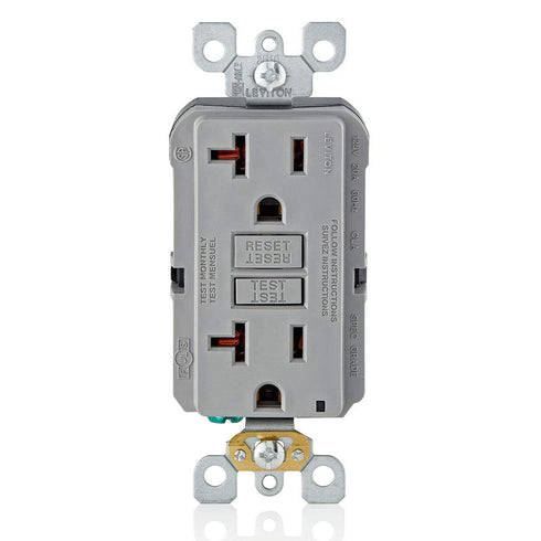 Leviton GFCI Outlet, 20 Amp, Self Test, Non Tamper-Resistant, LED Indicator Light, Protection from Electric Shock,