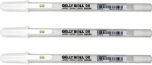 SAKURA Pigma Micron Fineliner Pens & Gelly Roll Classic White Pens, Assorted Point Sizes for Writing, Drawing,