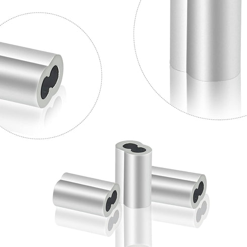 200 Pcs Aluminum Crimping Loop Sleeve 1/16", Cable Ferrule Wire Rope Sleeves for Loop Sleeve (200 Pcs)