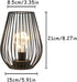 TRIROCKS Metal Cordless Table Lamp, 8'' Tall Cage Shape Battery Operated Lamp with Warm Fairy Lights (Black)