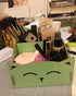 DIY Cat Storage Artwork, Green Cosmetic Collection Pen Pencil Holder Organizer for Desk