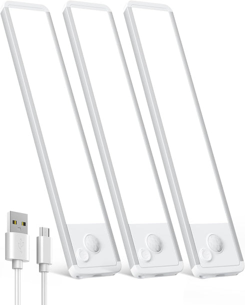 Under Cabinet Motion Sensor Lighting: 10 Inch Dimmable Rechargeable Lights Indoor -