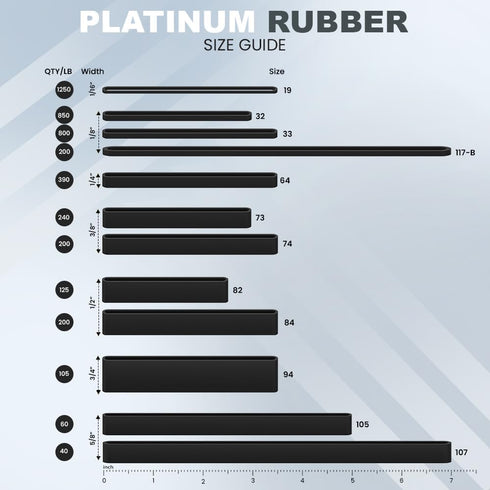 Black High Heat UV Resistant #64 Platinum Rubber Crepe Band - Large Premium Fishing Rubberbands Made in USA (3 1/2" x