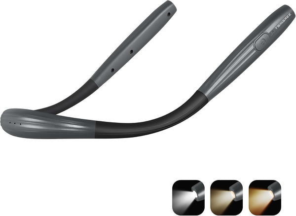 Upgraded LED Neck Reading Light, Book Light, Rechargeable, 3 Colors & 3