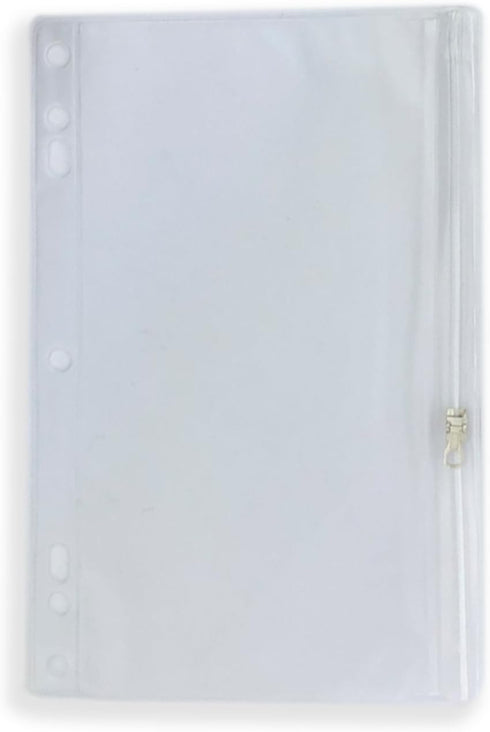 Vinyl Ring Binder Pockets - 9 ½ x 6 Inches, Fits All Standard Ring Binders, Zip Closure to Secure Belongings, 12-Pack