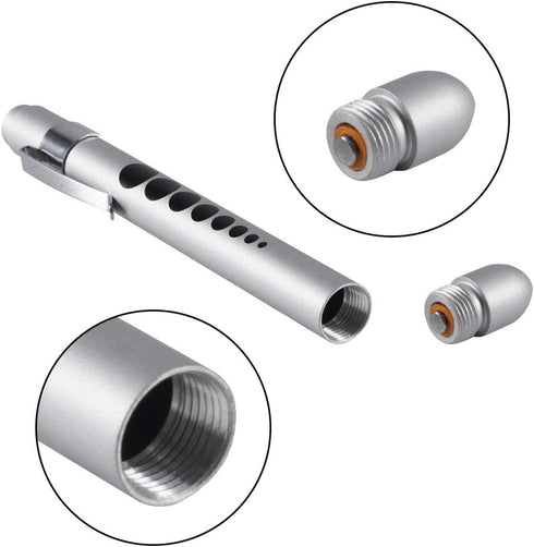 Aokin Medical Pen Light for Nurse Doctor, Reusable LED Medical Penlight Flashlight with Pupil Gauge and Ruler, White