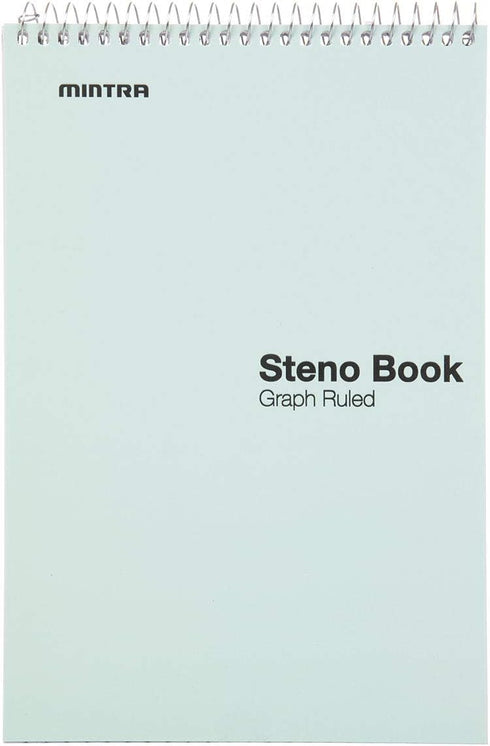Mintra Office Steno Book, Pastel Colors, 4 Pads/Pack, Graph Ruled, 6inx9in, 70 Sheets, Notebook for Writing Notes