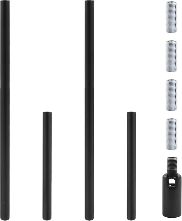 suiwotin 4pcs Chandelier Extension Pole Kit with Sloped Ceiling Adapter - M10 Thread