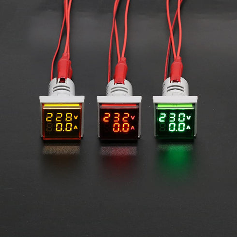 Amp Voltage Meter, 22mm Dual Display Panel Voltmeter Ammeter AC 0-100A 60-500V LED Indicator