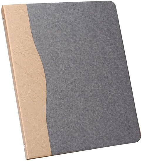 iCarryAlls 3-Ring Binder Portfolio with 3/4 Inch Round Ring, Document Storage with 5 Transparent Bags, Gray+Gold