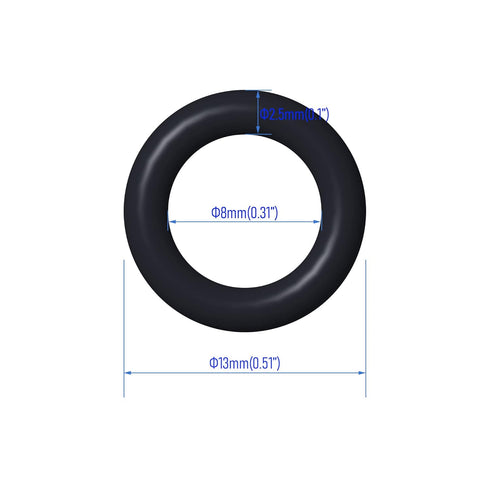 10 PCS Nitrile Rubber O Ring 13mm OD 8mm ID 2.5mm Width, Metric Buna-N NBR Sealing Gasket Plumbing, Gas, Automotive and Faucet Repair, Resist Oil and Heat O-Rings, Black
