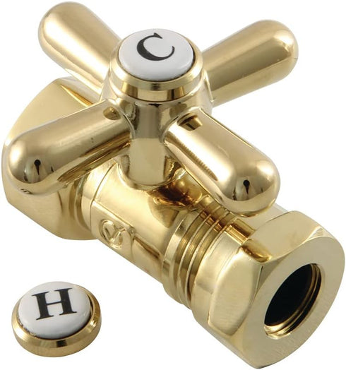 Kingston Brass CC44152X Quarter Turn Valve (1/2" FIP X 1/2" or 7/16-Inch Slip Joint), Polished Brass