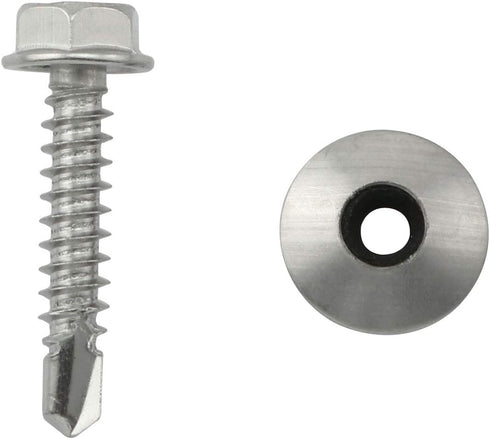 20pcs #10 x 1 Inch Metal Roofing Screws Galvanized Hex Head Sheet Metal Roof Screw for Corrugated Roofing