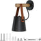 LED Wall Sconce Vintage Industrial Wooden Wall Light Fixture, Dimmable & Energy-Efficient,