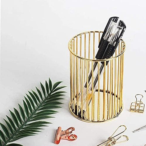 QDKVTNDJZ Metal, Pen Pot Organizers Makeup Brushes Holder for Multifunctional Office/Organiser Desk Organizer